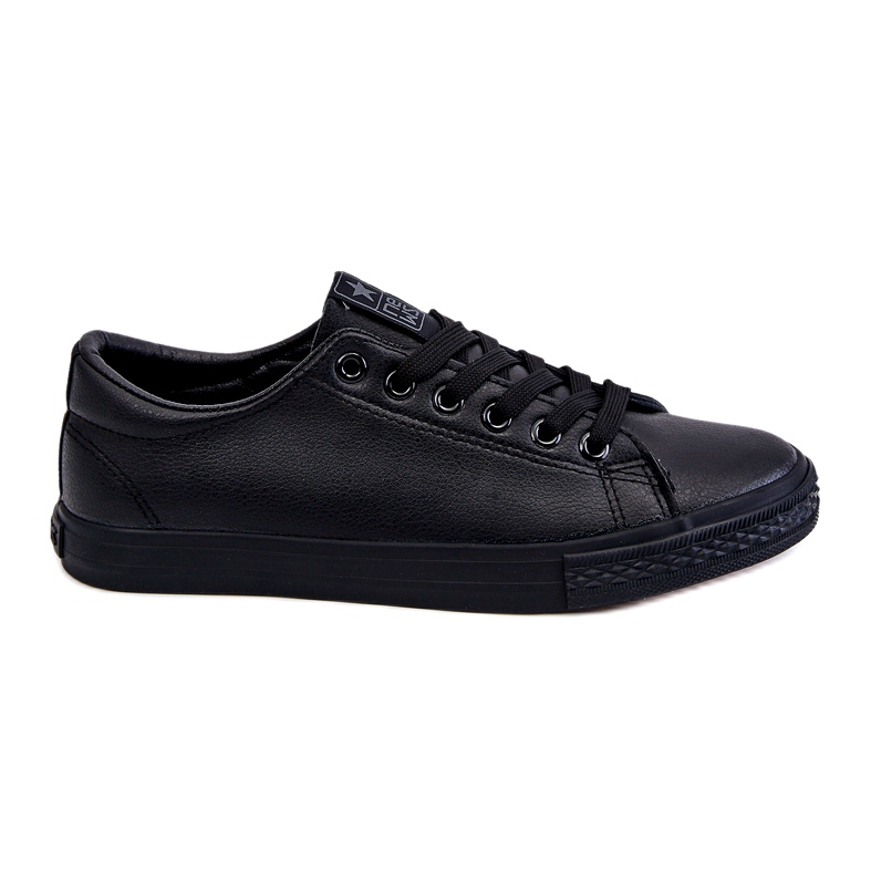 News Zapatillas de zapatillas negras clásicas atadas de cuero para mujeres negro