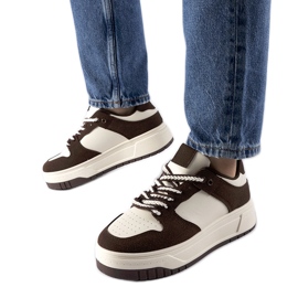 Zapatillas marrones con plataforma Crim. marrón