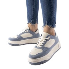Zapatillas Pomona plataforma azul y blanco