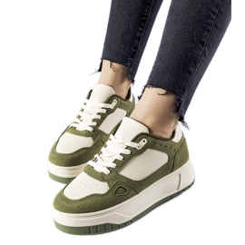 Zapatillas Pomona plataforma verdes y blancas