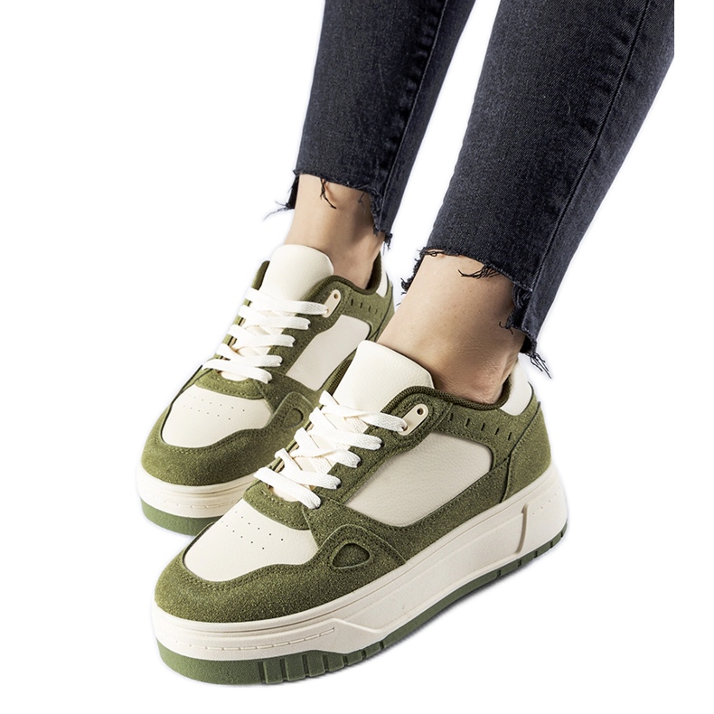 Zapatillas Pomona plataforma verdes y blancas