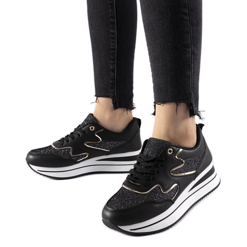 Zapatillas con plataforma Inès negras negro