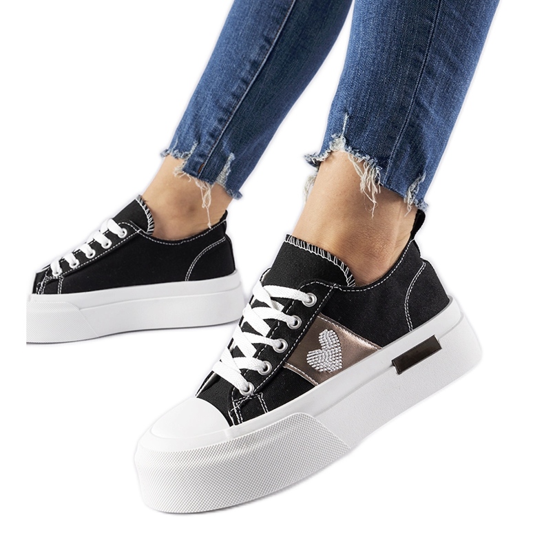 Zapatillas con plataforma Lawton en negro y plata