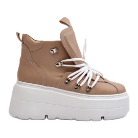 Zazoo 3416 Zapatillas Deportivas Mujer Piel, Beige