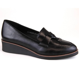 Zapatos cuña slip-on mujer negros Vinceza 58266