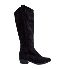 Zazoo 3427 Botas Cowboy Mujer Ante Negro