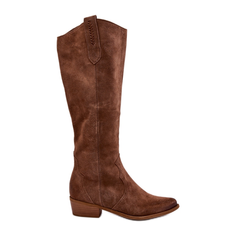 Zazoo 3427 Botas Cowboy Mujer Ante, Marrón