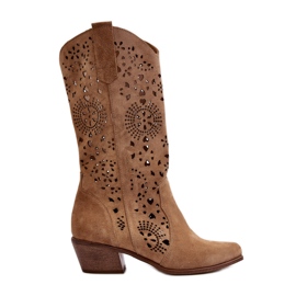Zazoo 3396 Botas Media Pierna Caladas Ante Beige