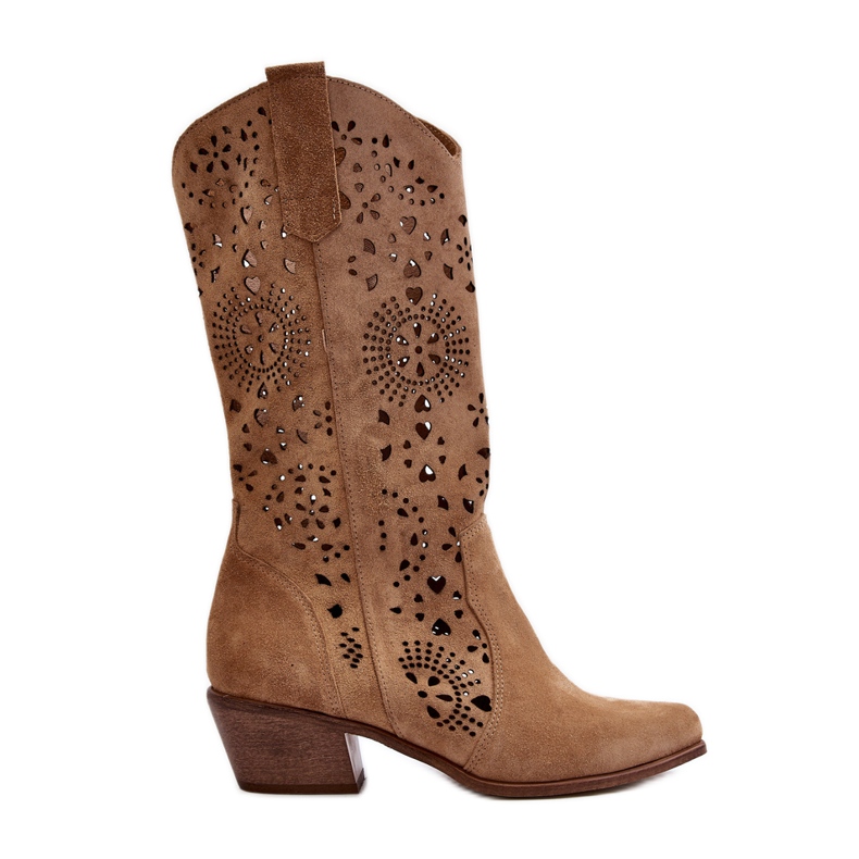 Zazoo 3396 Botas Media Pierna Caladas Ante Beige