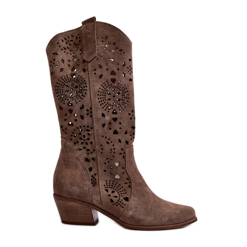 Zazoo 3396 Botas Altas Caladas De Ante Beige Oscuro