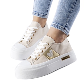 Zapatillas con plataforma Lawton beige y dorado