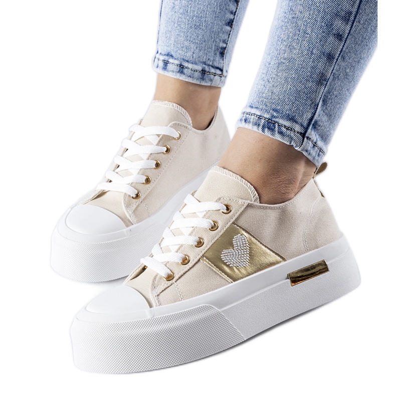 Zapatillas con plataforma Lawton beige y dorado