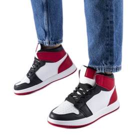 Zapatillas altas Eulalie en negro y rojo