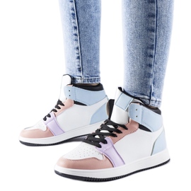 Zapatillas altas Eulalie rosa y azul rosado