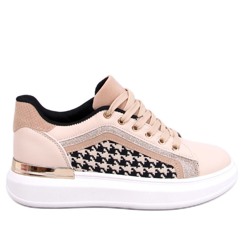 Volyne Deportivas de mujer pata de gallo Beige