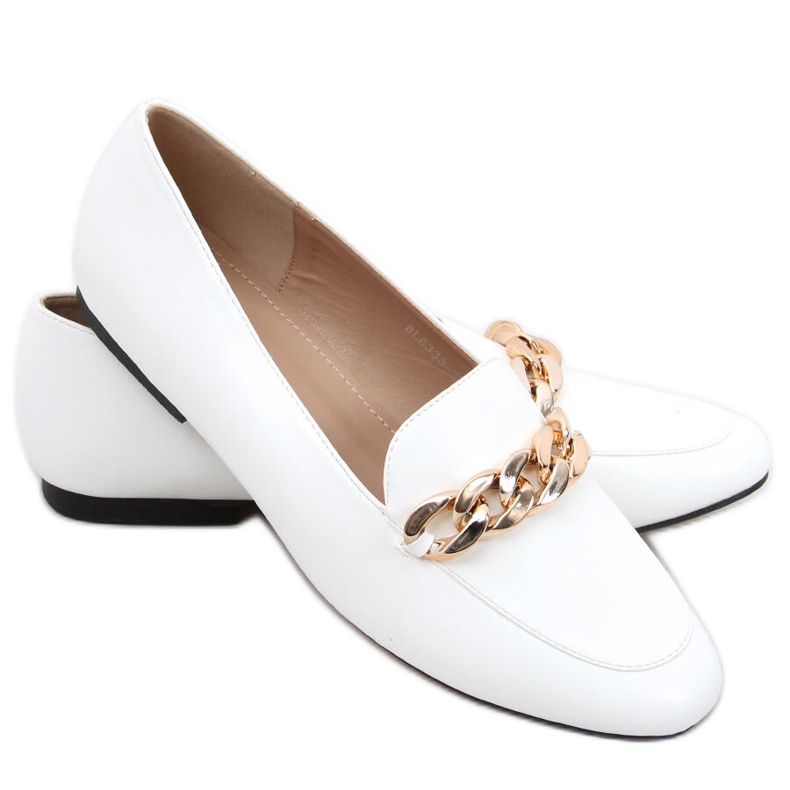 Mocasines blancos con cadena Addison