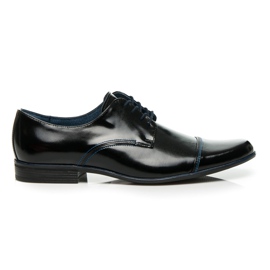 Lucca Zapatos de cuero brillante negro