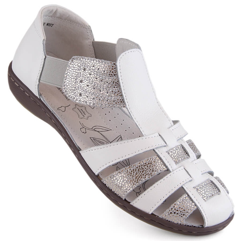 Sandalias cerradas de piel para mujer, beige, T.Sokolski