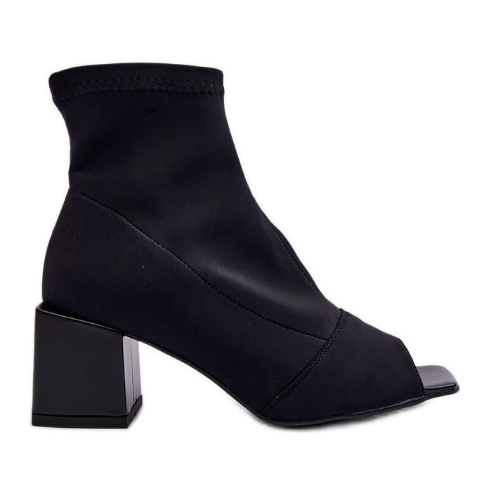 Zazoo 2876 Botas De Tacón Alto Con Puntera Abierta Para Mujer, Negro Zazoo 2876 Botas De Tacón Alto Con Puntera Abierta Para Mujer, Negro