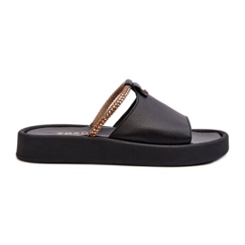 Zazoo 2896 Chanclas de Piel Mujer, Negro