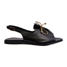 Zazoo 2898 Sandalias Planas De Piel Negro
