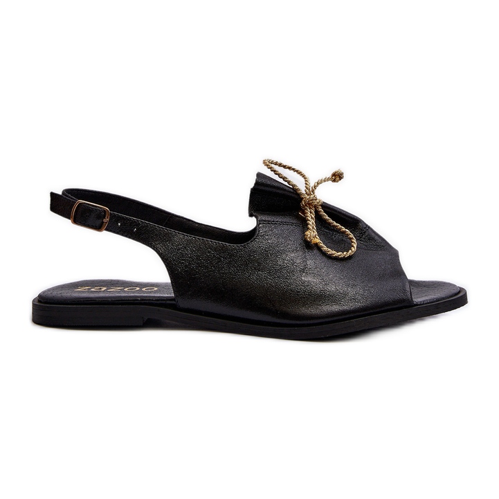 Zazoo 2898 Sandalias Planas De Piel Negro