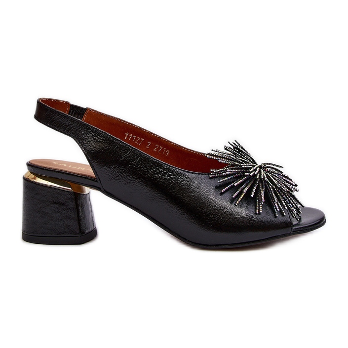 Sandalias Piel Con Adorno Laura Messi 2719 Negro