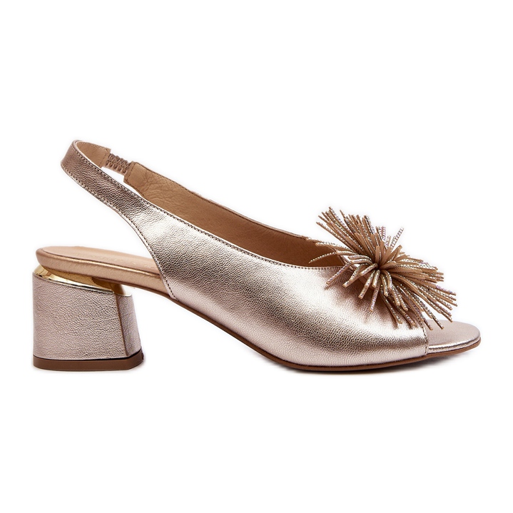 Sandalias Piel Con Adorno Laura Messi 2719 Dorado