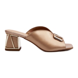 Chanclas Mujer Tacón Elegantes Laura Messi 2771 Dorado
