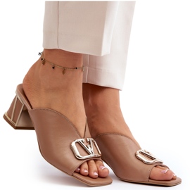 Chanclas Mujer Tacón Elegantes Laura Messi 2771 Beige