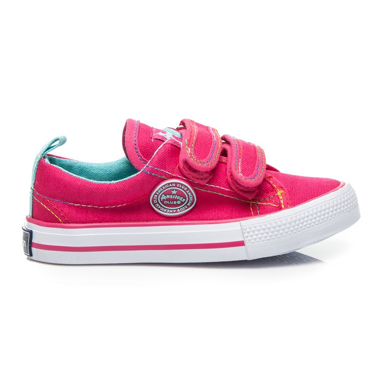 American Club Zapatillas deportivas con velcro rosado