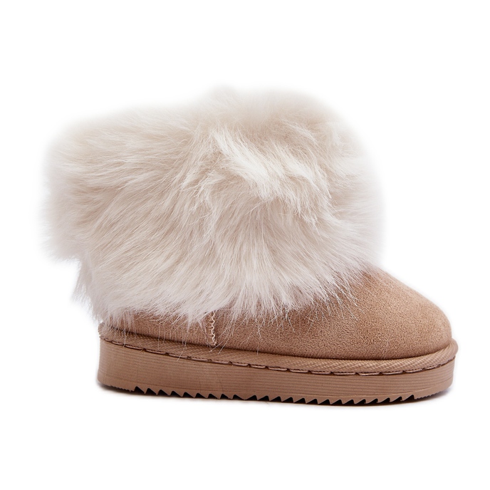Botas de nieve aislantes con pelo para niños, beige Nohie