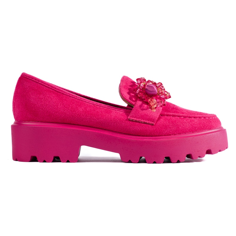 Mocasines mujer ante fucsia rosado Mocasines mujer ante fucsia rosado