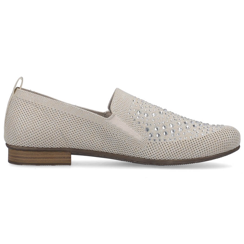 Zapatos slip-on cómodos de mujer con tacón bajo Rieker 51989-64 beige Zapatos slip-on cómodos de mujer con tacón bajo Rieker 51989-64 beige