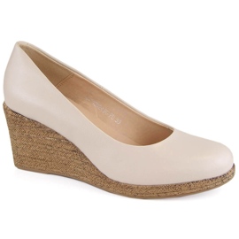 Zapatos cuña mujer beige Potocki SZ12024