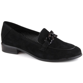 Zapatos tacón mujer ante calado negro Potocki SZ12052 Zapatos tacón mujer ante calado negro Potocki SZ12052
