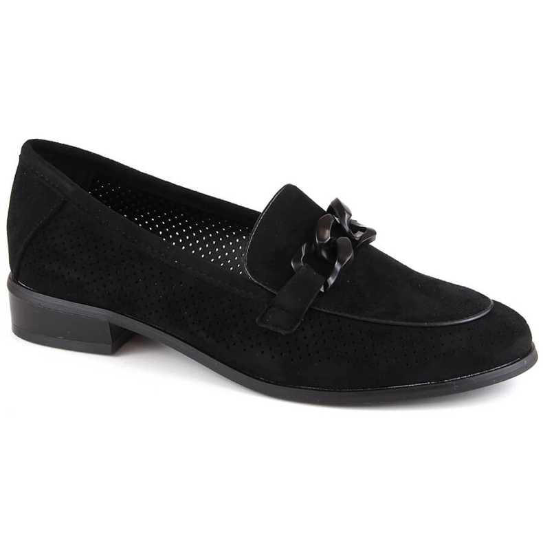 Zapatos tacón mujer ante calado negro Potocki SZ12052