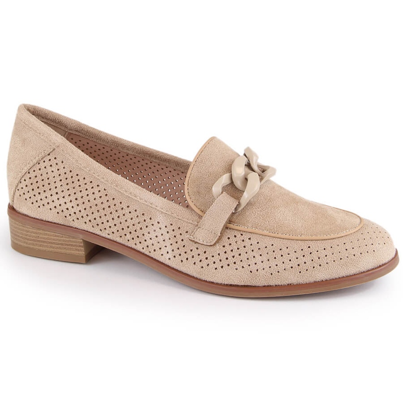 Zapatos de tacón mujer ante calado beige Potocki SZ12052