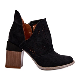 Botas De Mujer Caladas Con Tacón Alto Negro Niartima