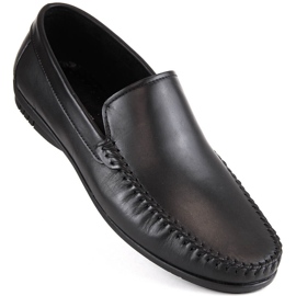 Zapatos de hombre de piel, mocasines negros, T.Sokolski W1401-1