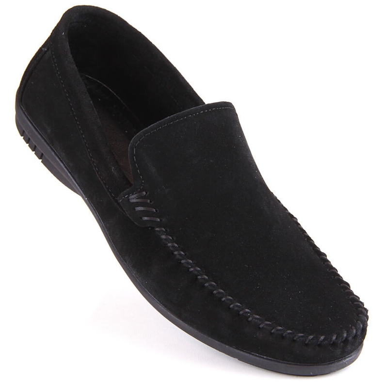 Zapatos de hombre de piel ante, mocasines negros, T.Sokolski W1401-1