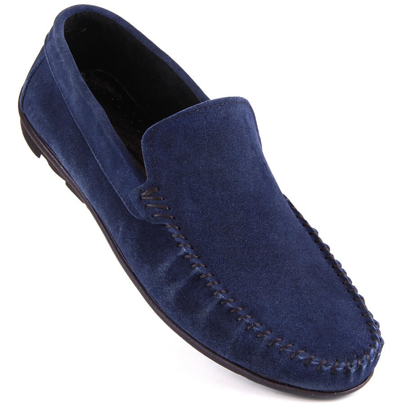 Zapatos de piel ante para hombre, mocasines azul marino T.Sokolski W1401-2