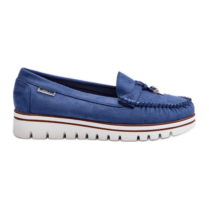 Mocasines De Mujer Con Plataforma Azul Railav Mocasines De Mujer Con Plataforma Azul Railav