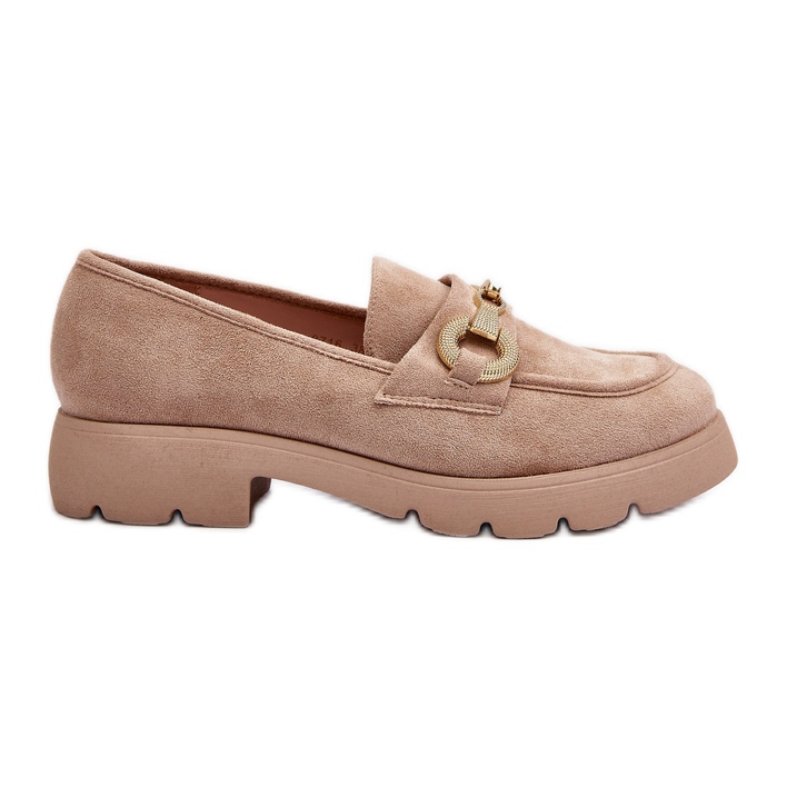 Mocasines Railenes Decorados Mujer Beige