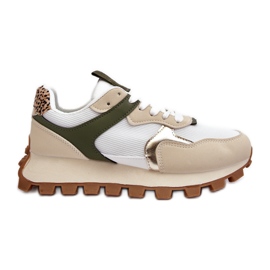 Zapatillas Mujer Deportivas Beige-Verde Ralita