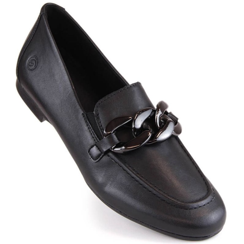 Rieker Zapatos cómodos de piel con cadena Remonte W RKR645, negro