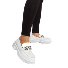 Mocasines de piel blancos Goe LL2N4038