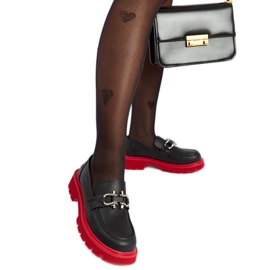 Mocasines de piel negros Goe LL2N4040