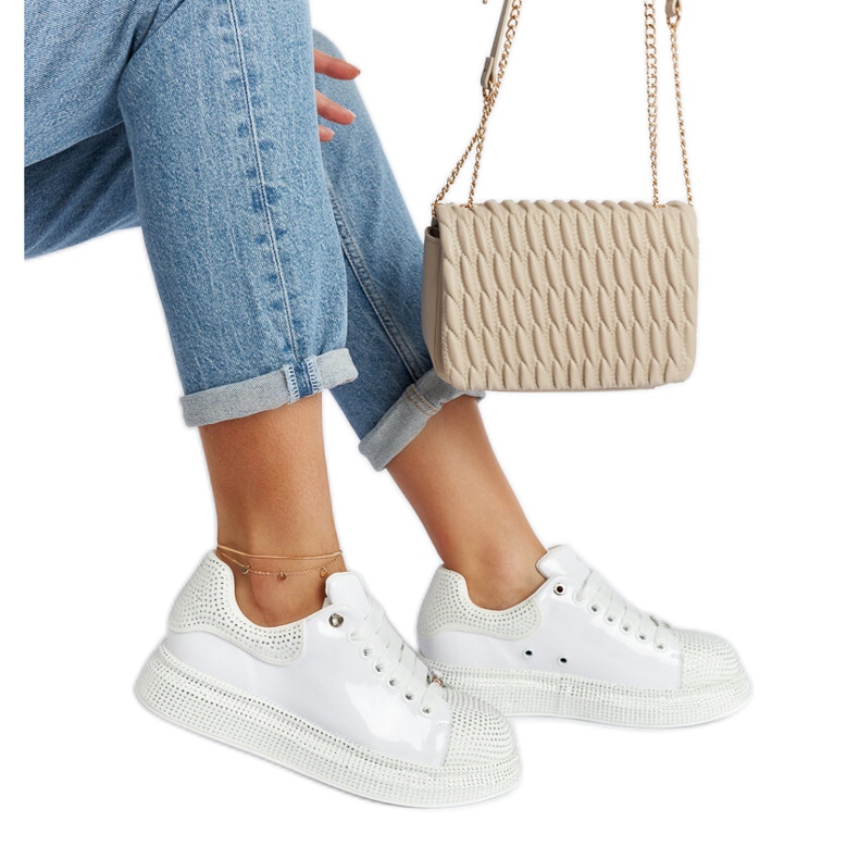 Deportivas blancas con pedrería Goe NN2N4011 blanco