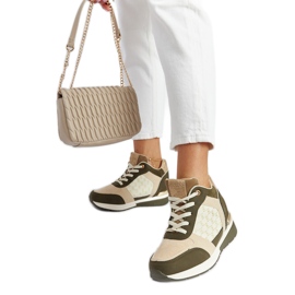 Deportivas cuña Castaño Verde